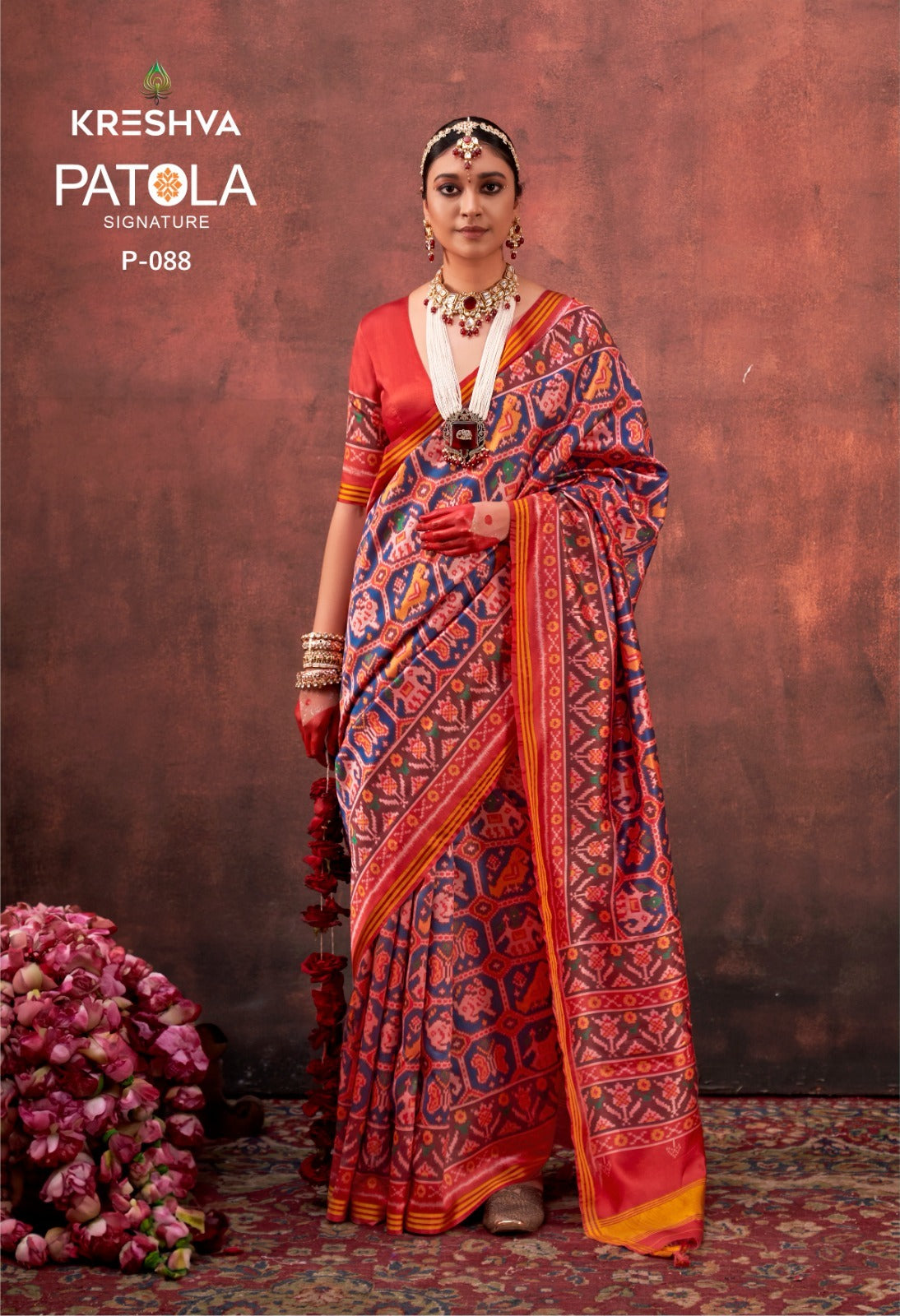 P-088 Patola Signature Kreshva Pv Silk Sarees