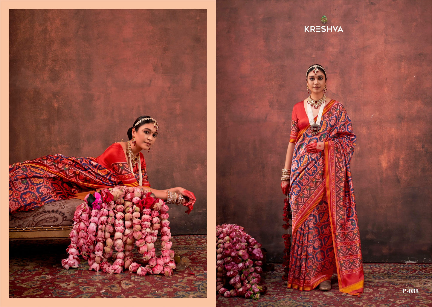 P-088 Patola Signature Kreshva Pv Silk Sarees