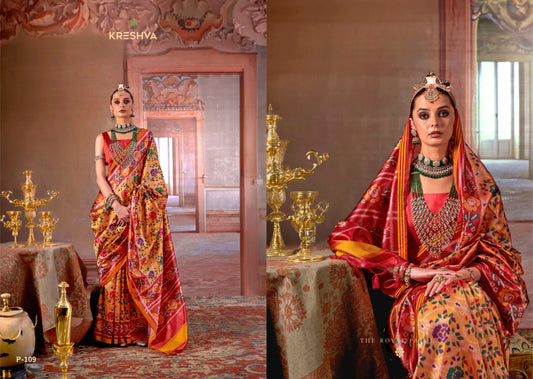 P-109 Patola Deluxe Kreshva Pv Silk Sarees