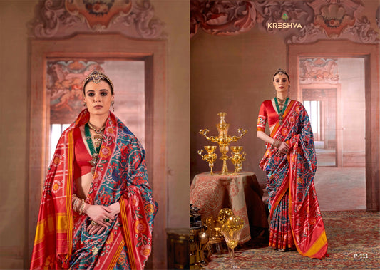 P-111 Patola Deluxe Kreshva Pv Silk Sarees