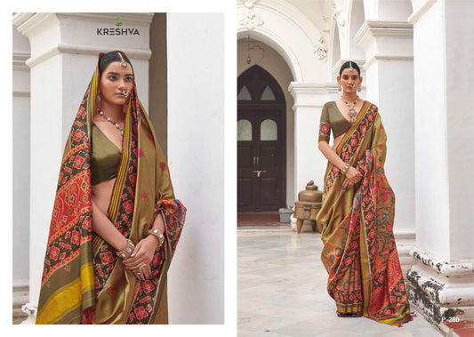 P-280 Patola Butterfly Kreshva Pv Silk Sarees