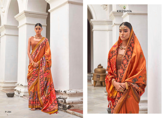 P-284 Patola Butterfly Kreshva Pv Silk Sarees