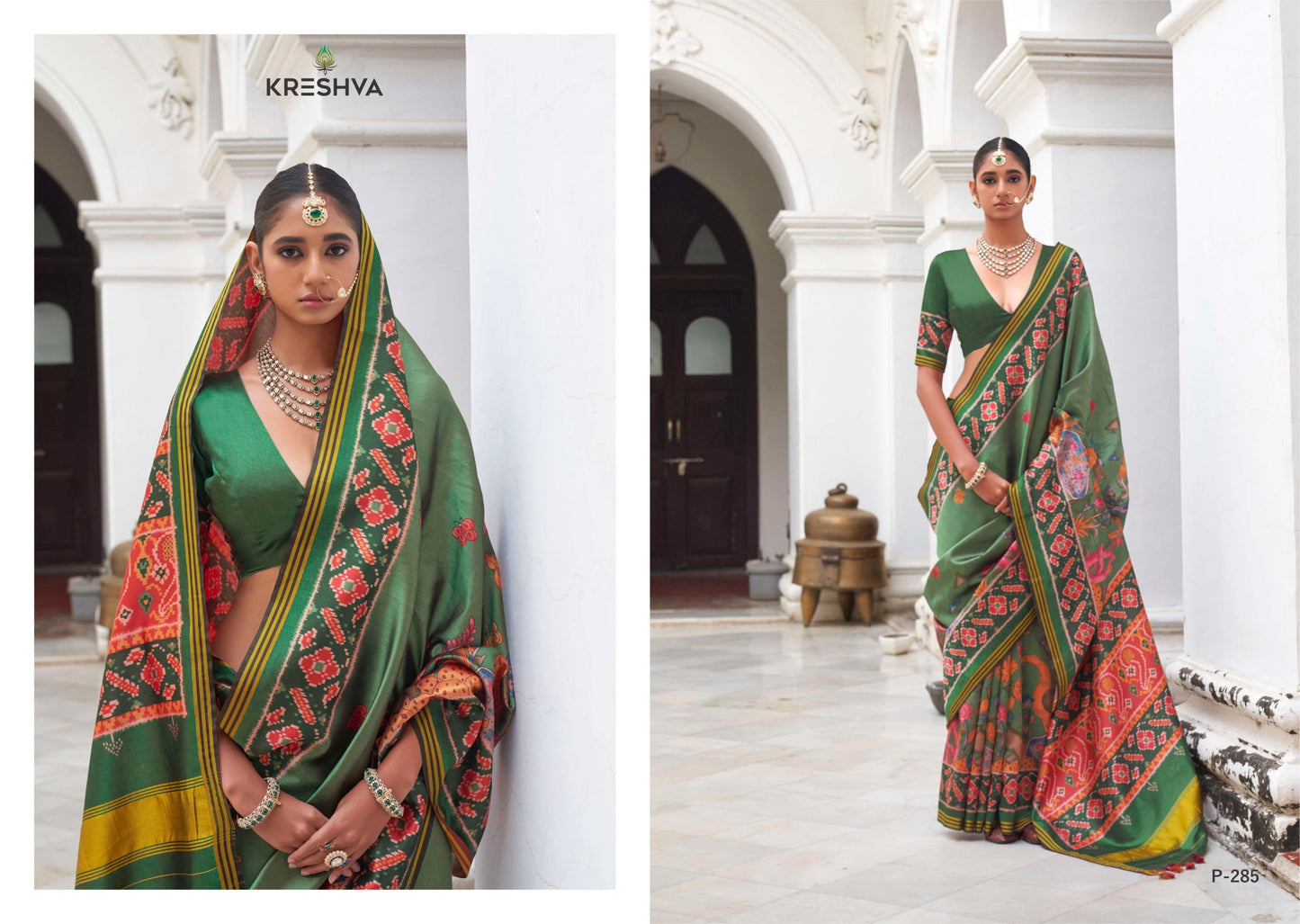 P-285 Patola Butterfly Kreshva Pv Silk Sarees