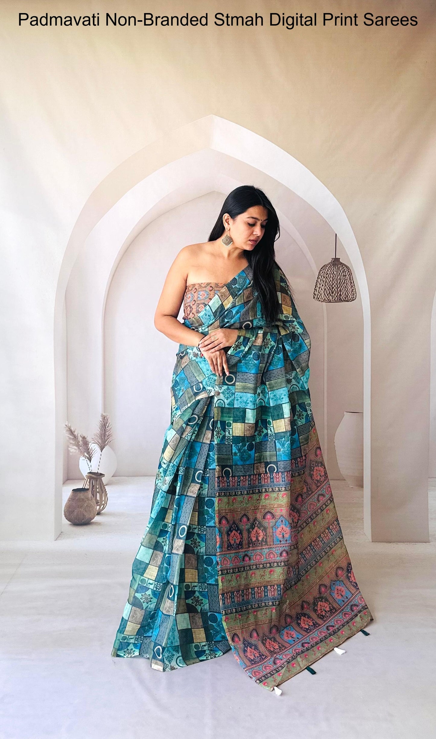 Padmavati Non-Branded Stmah Digital Print Sarees