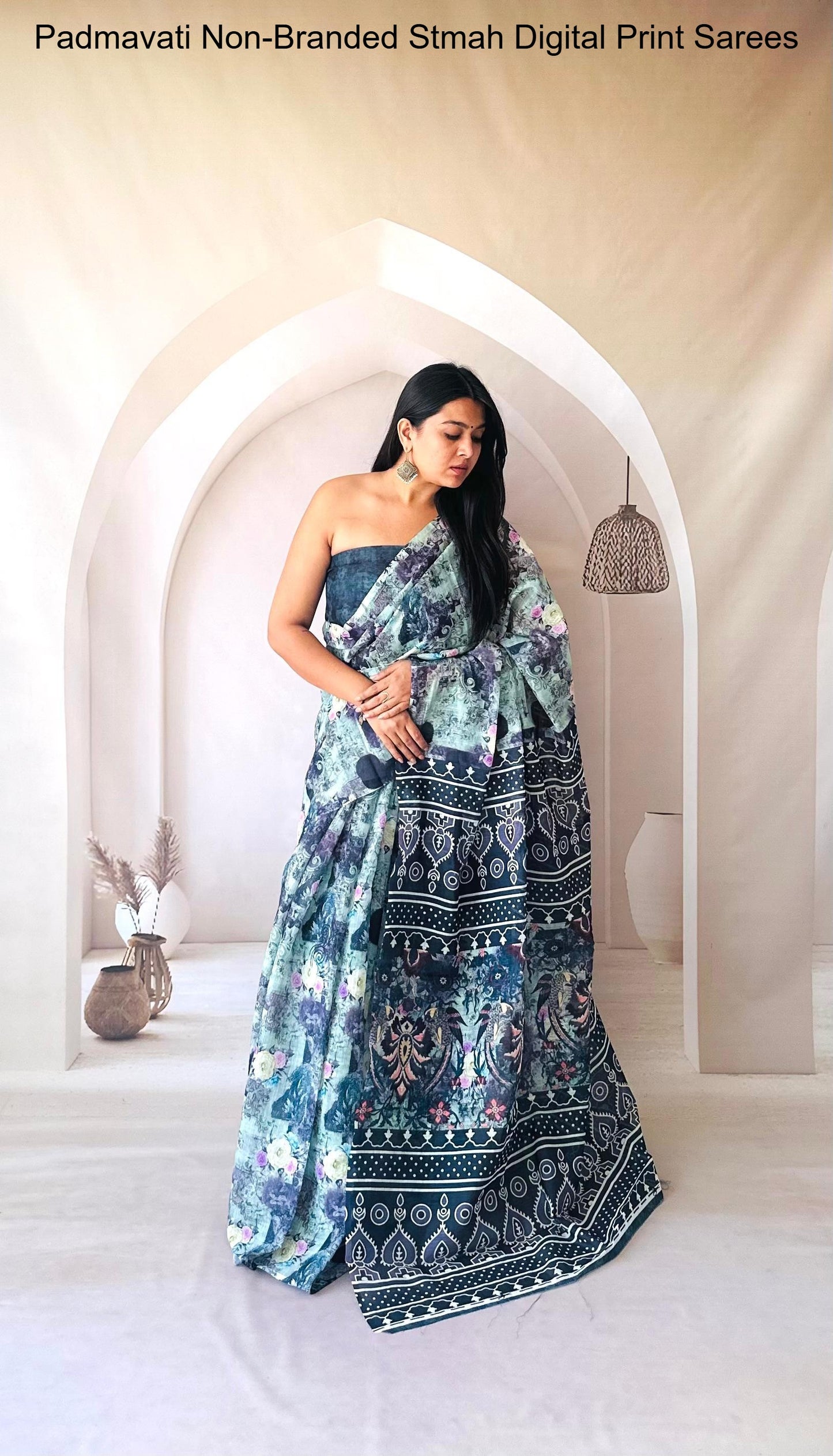 Padmavati Non-Branded Stmah Digital Print Sarees