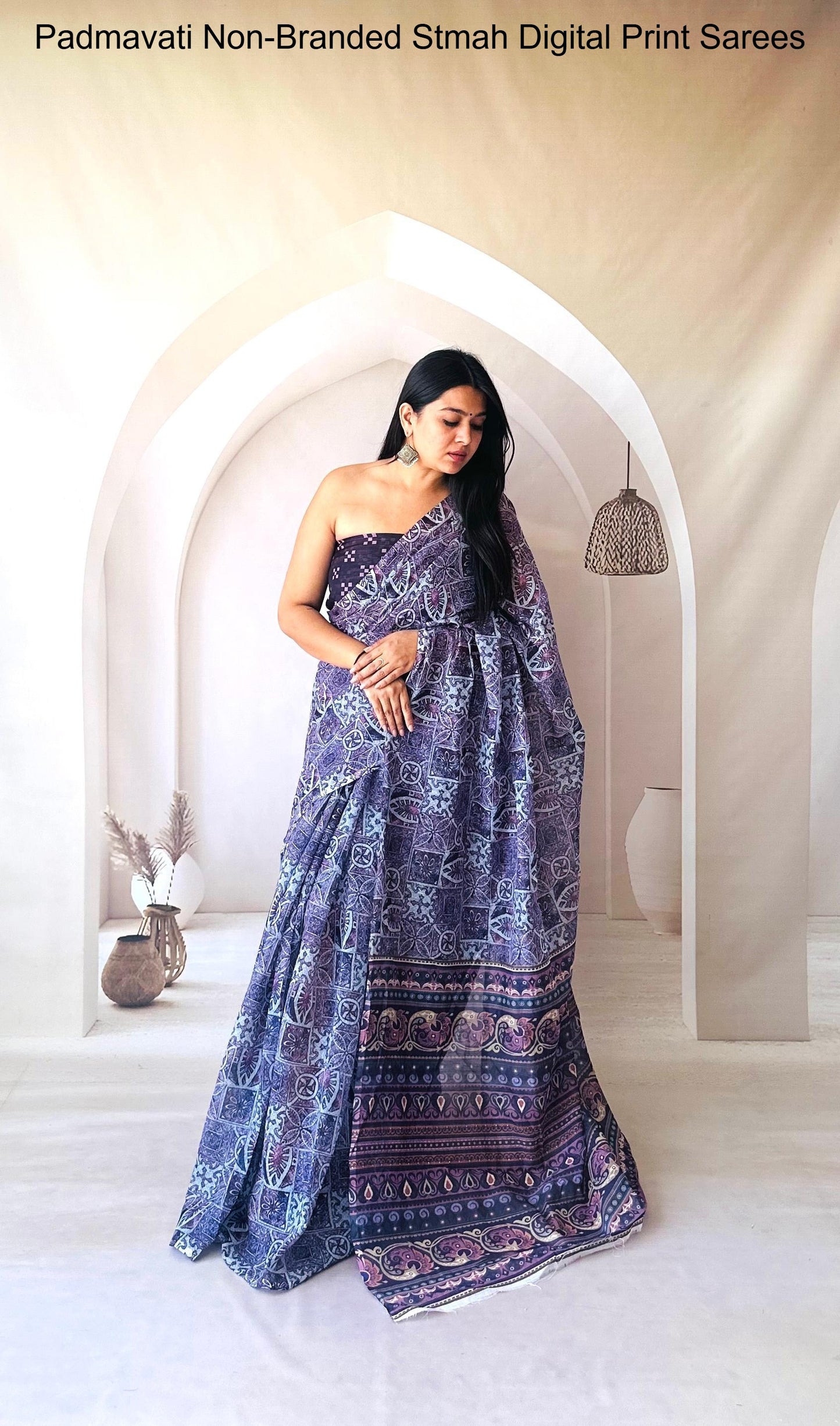 Padmavati Non-Branded Stmah Digital Print Sarees