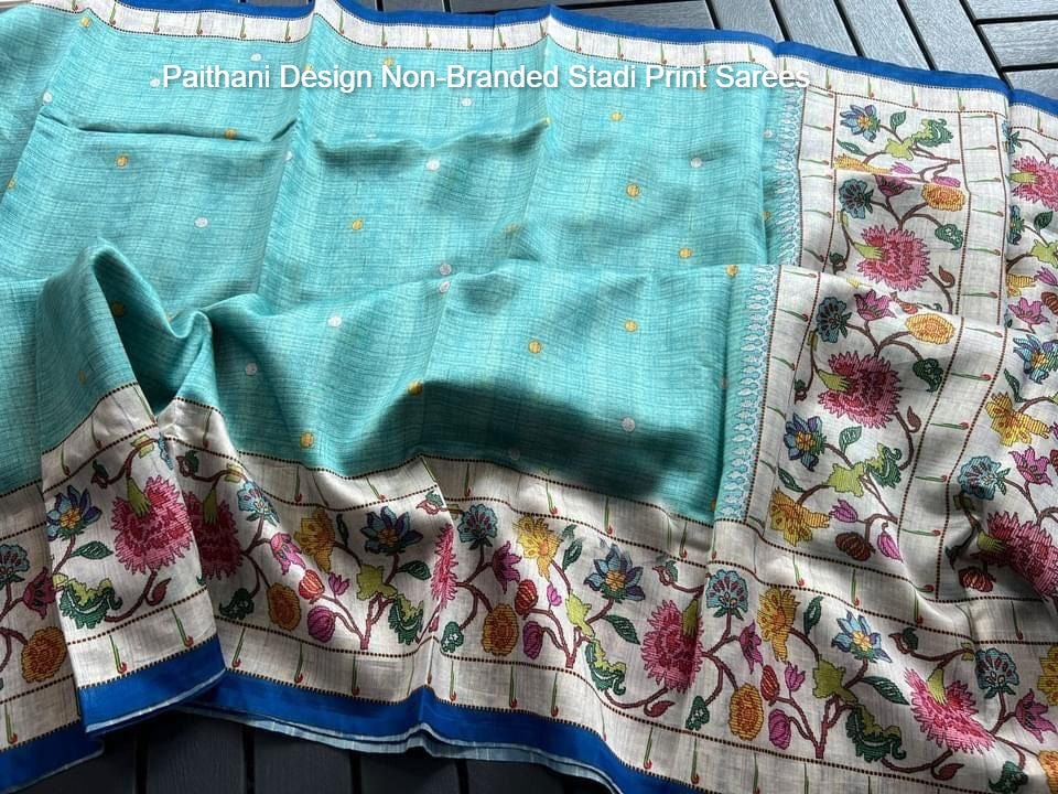 Paithani Design Non-Branded Stadi Print Sarees