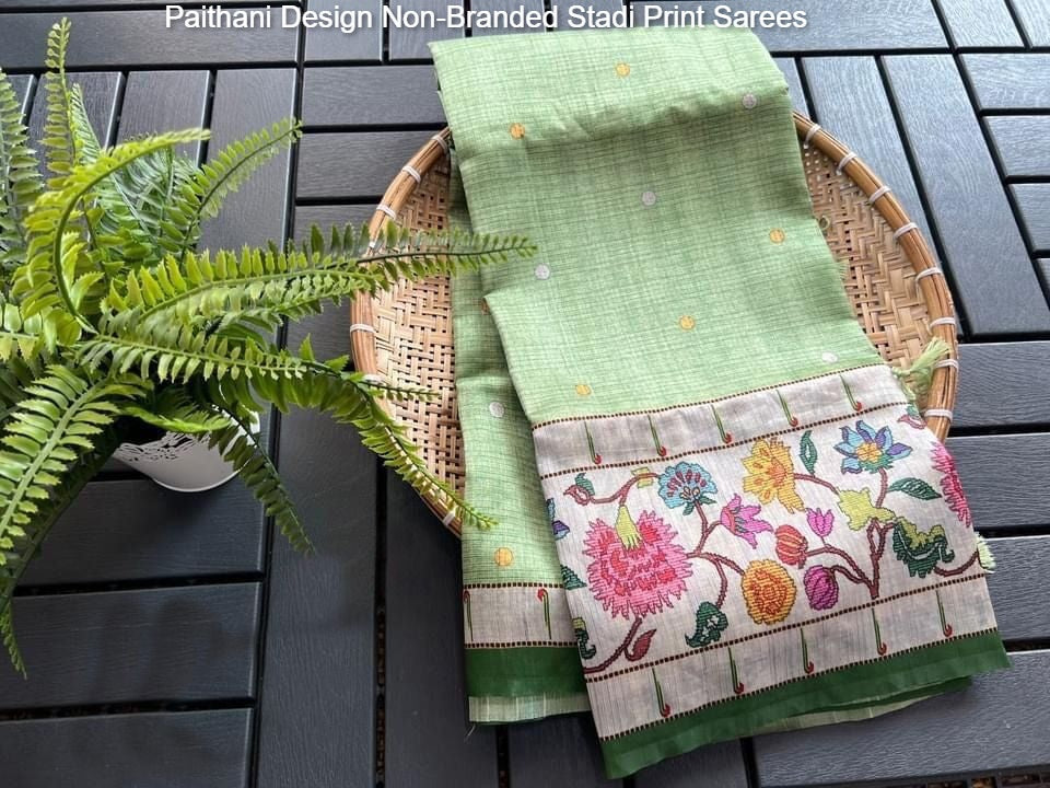 Paithani Design Non-Branded Stadi Print Sarees