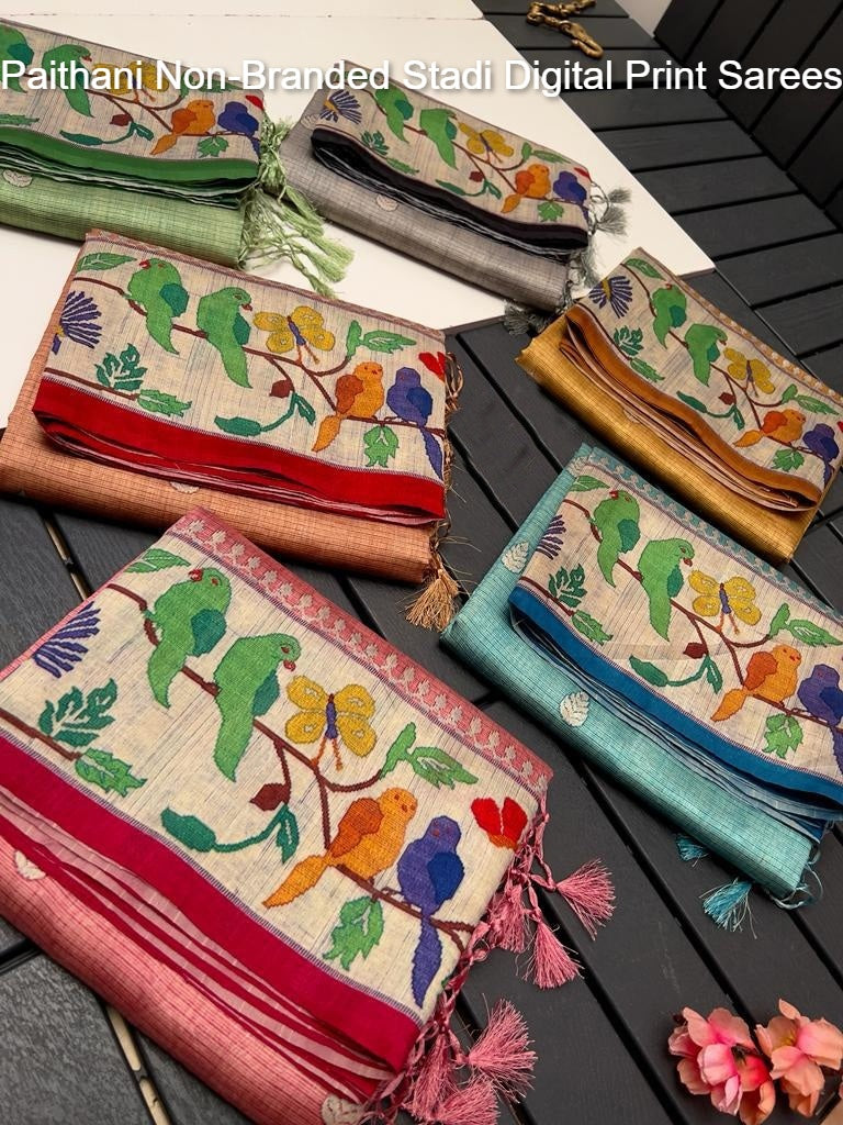 Paithani Non-Branded Stadi Digital Print Sarees