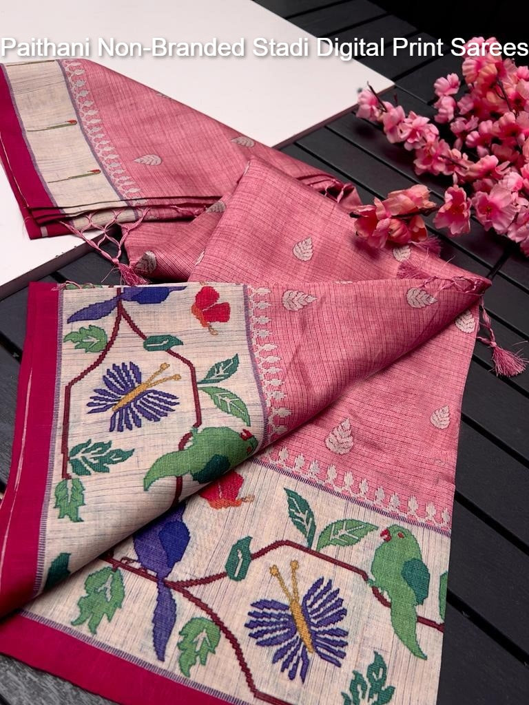Paithani Non-Branded Stadi Digital Print Sarees