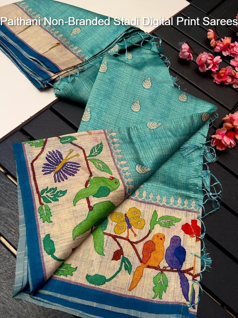 Paithani Non-Branded Stadi Digital Print Sarees