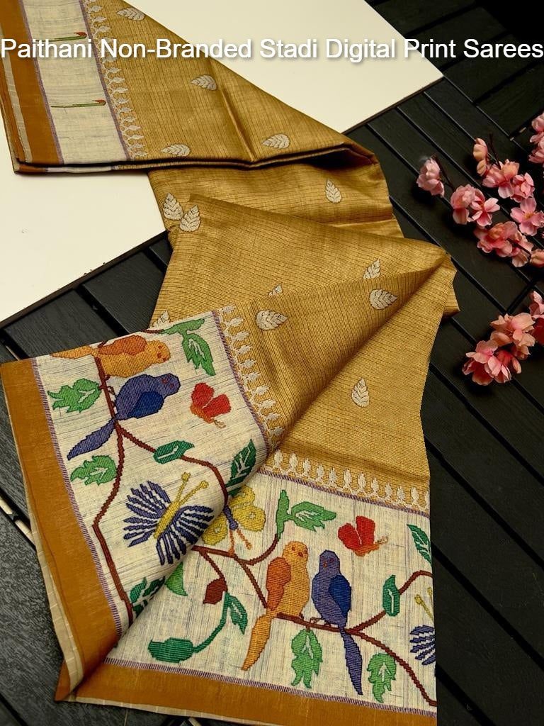 Paithani Non-Branded Stadi Digital Print Sarees
