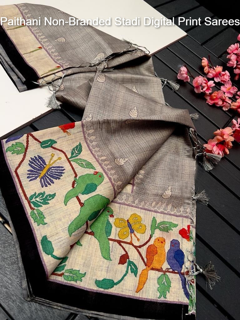 Paithani Non-Branded Stadi Digital Print Sarees