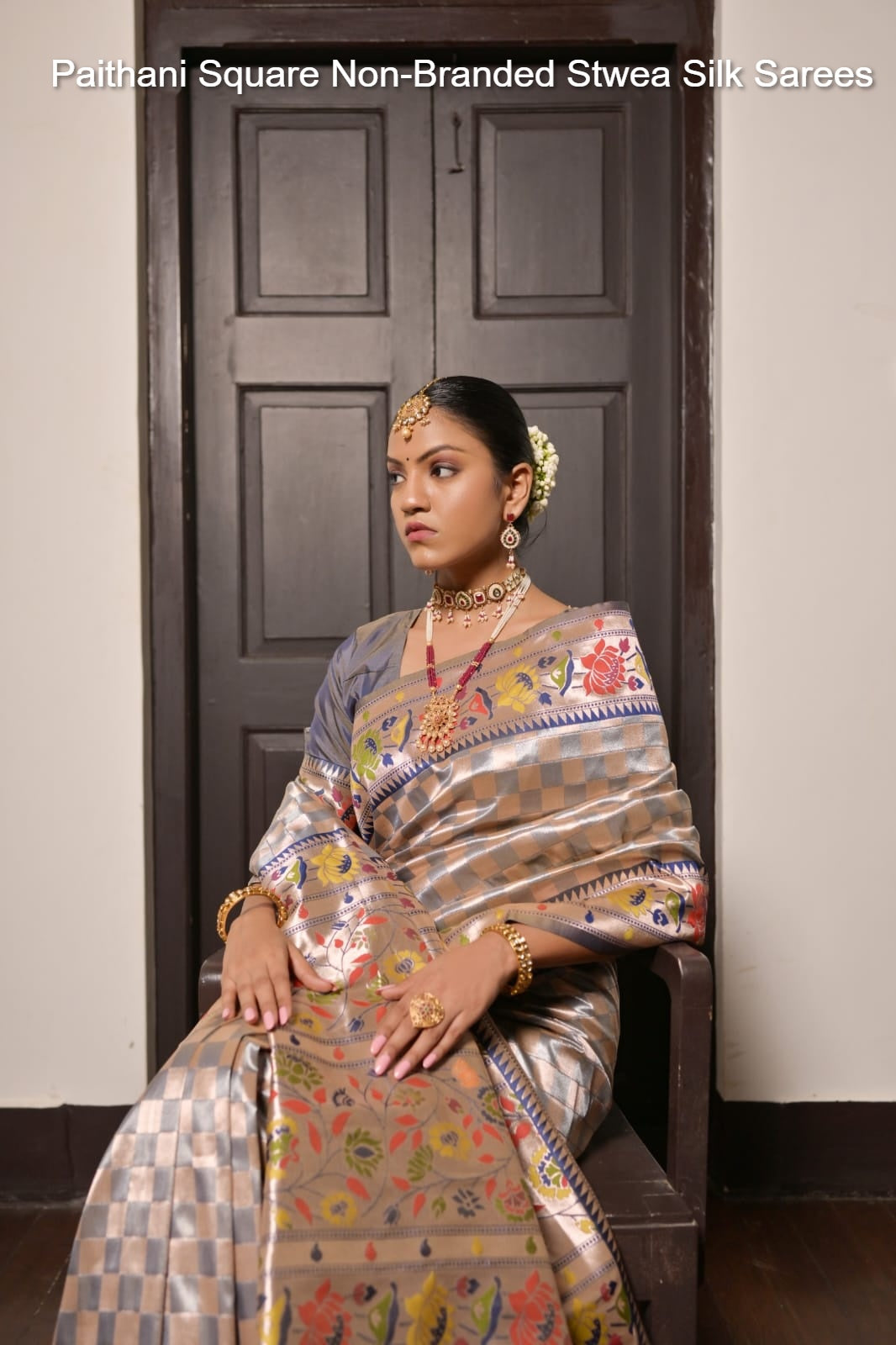 Paithani Square Non-Branded Stwea Silk Sarees
