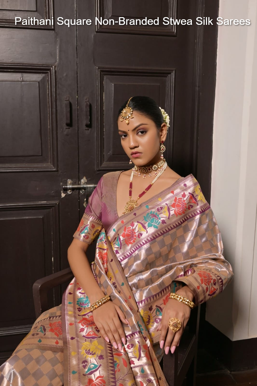 Paithani Square Non-Branded Stwea Silk Sarees