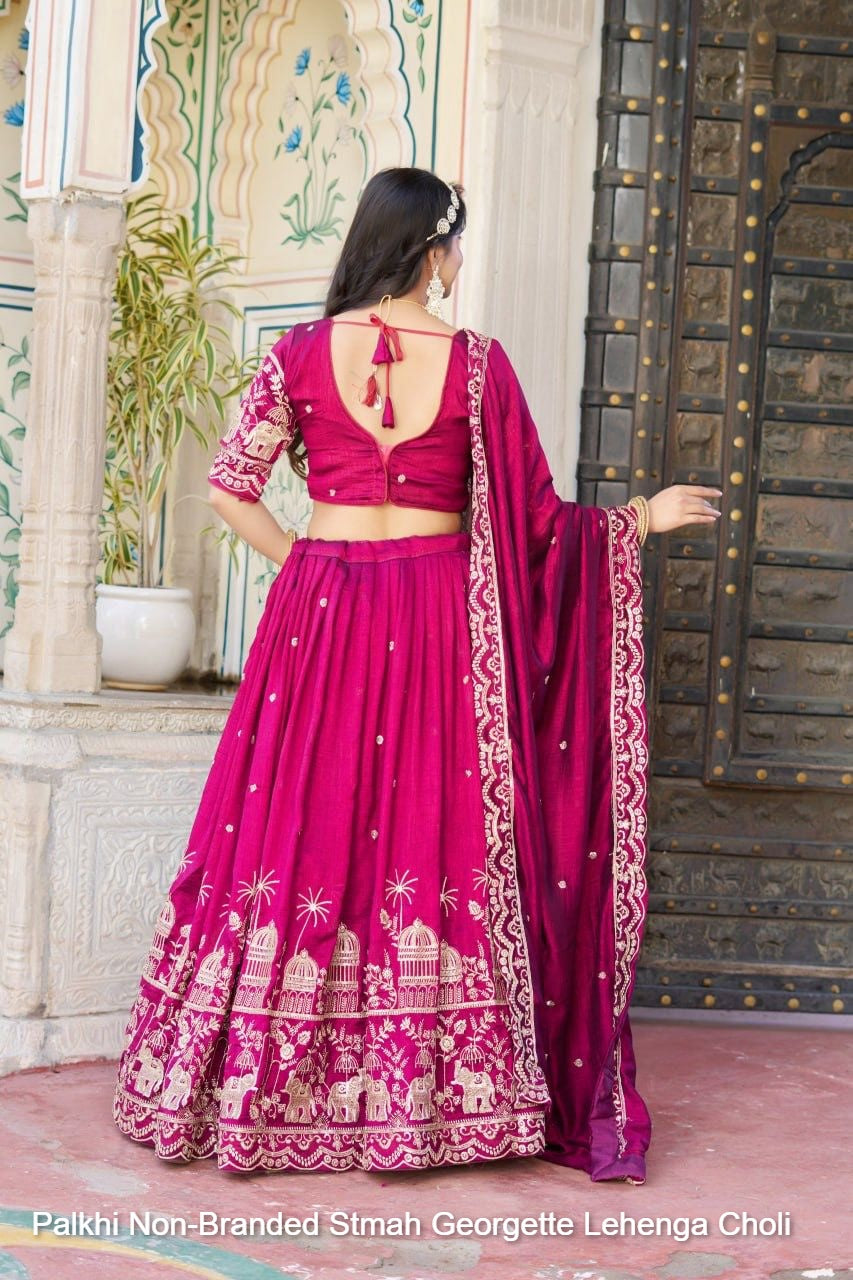 Palkhi Non-Branded Stmah Georgette Lehenga Choli