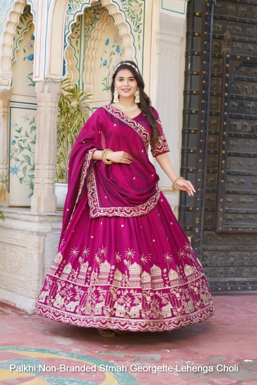 Palkhi Non-Branded Stmah Georgette Lehenga Choli