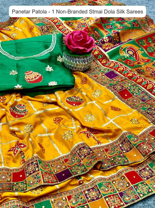 Panetar Patola - 1 Non-Branded Stmai Dola Silk Sarees