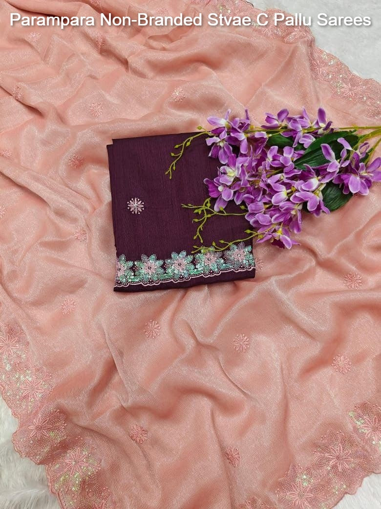 Parampara Non-Branded Stvae C Pallu Sarees