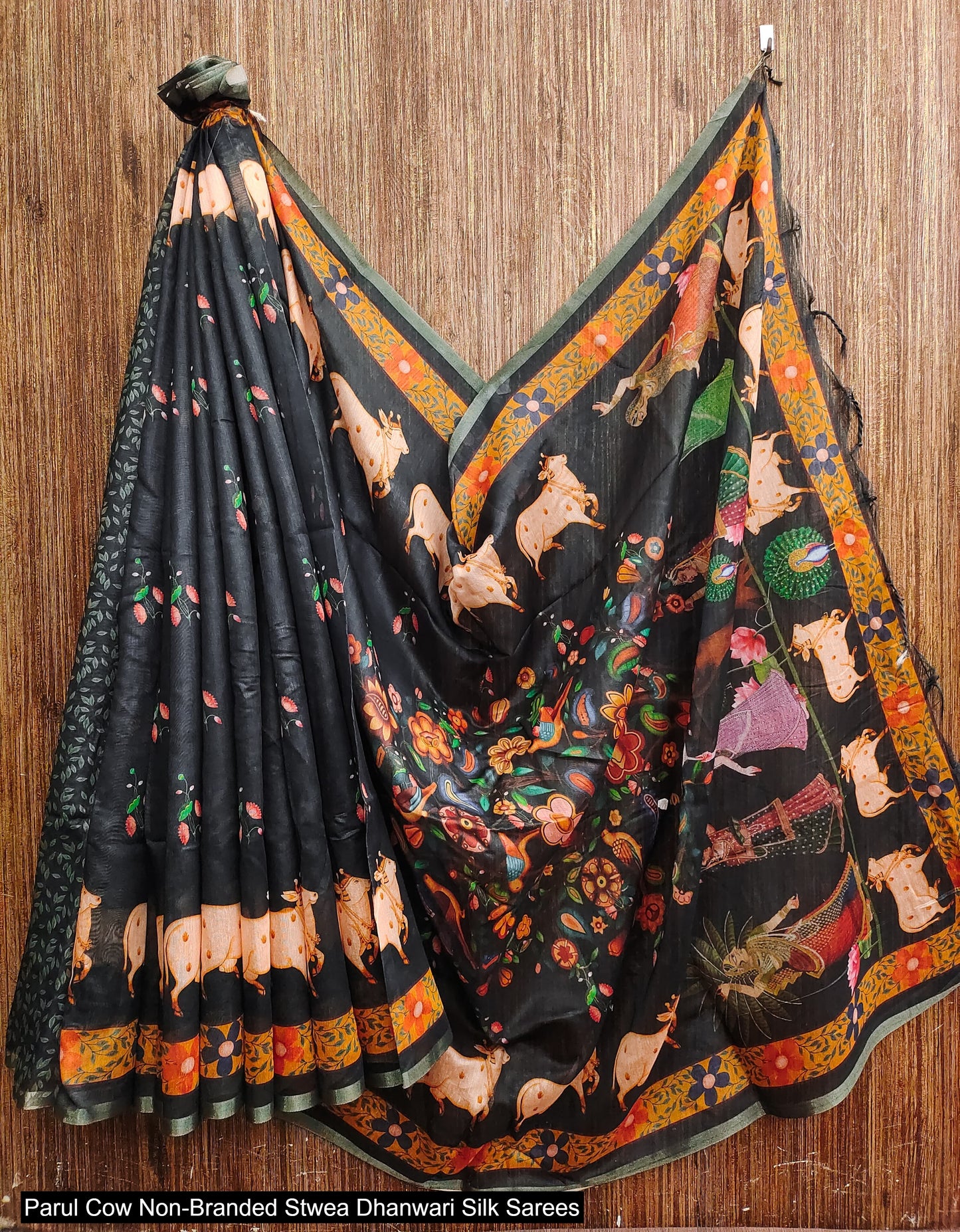 Parul Cow Non-Branded Stwea Dhanwari Silk Sarees