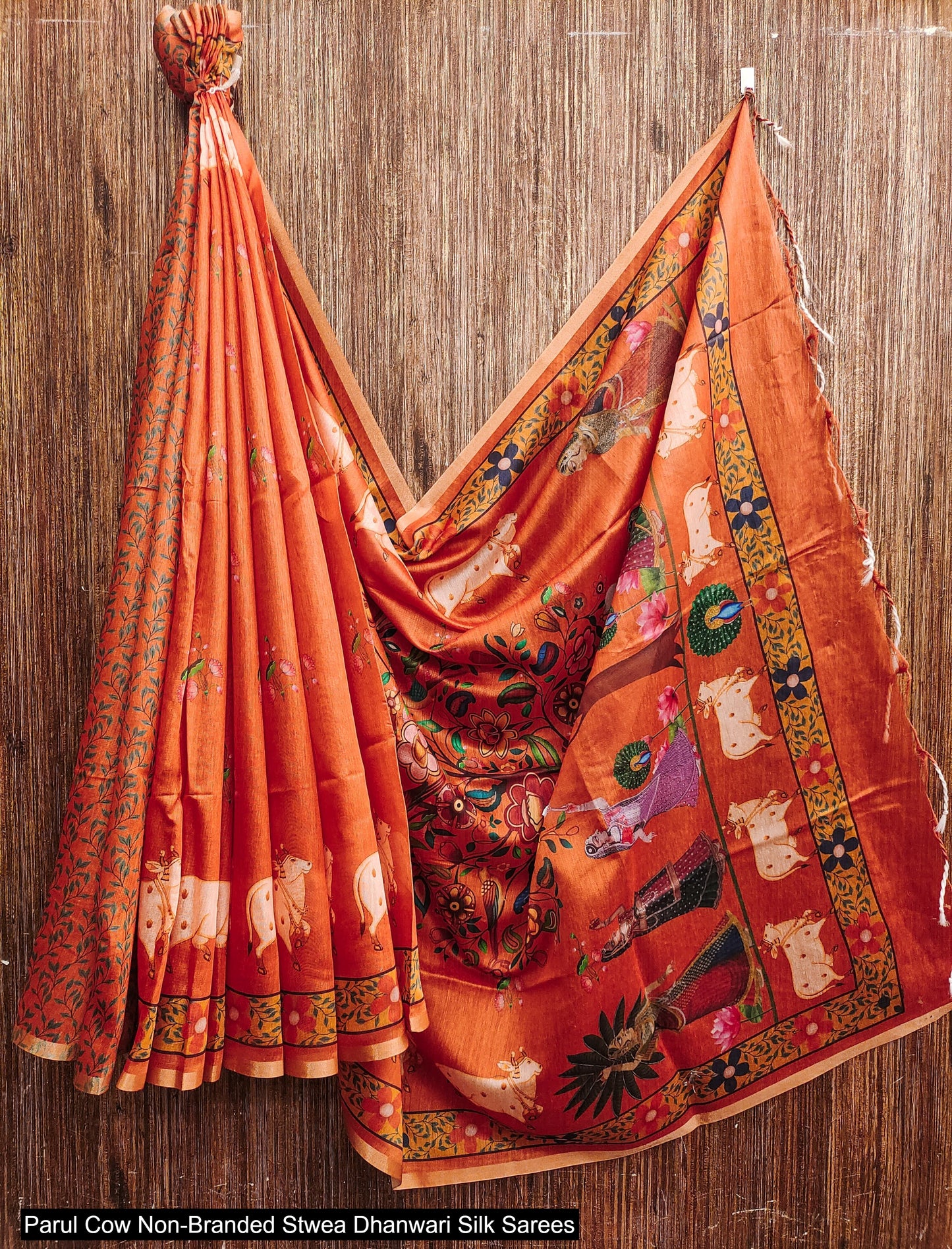 Parul Cow Non-Branded Stwea Dhanwari Silk Sarees