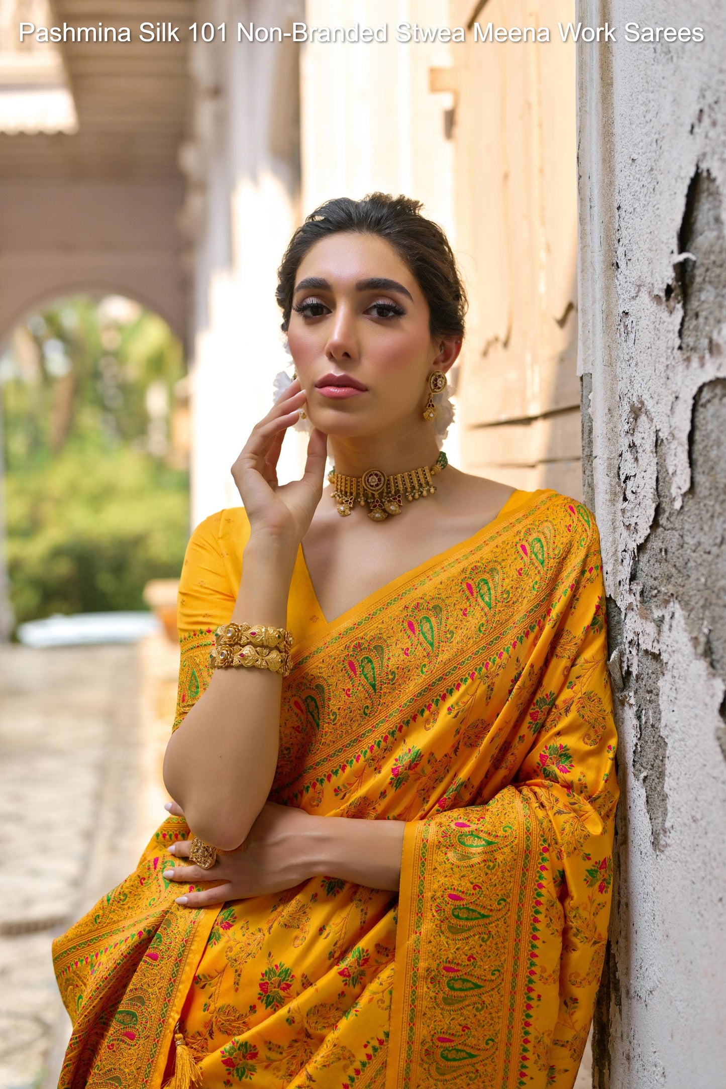 Pashmina Silk 101 Non-Branded Stwea Meena Work Sarees