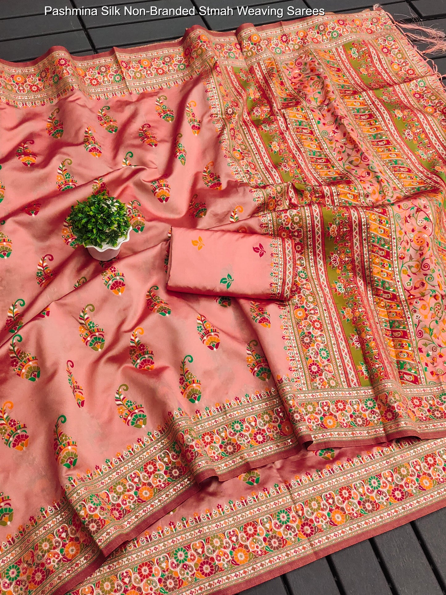 Pashmina Silk Non-Branded Stmah Weaving Sarees