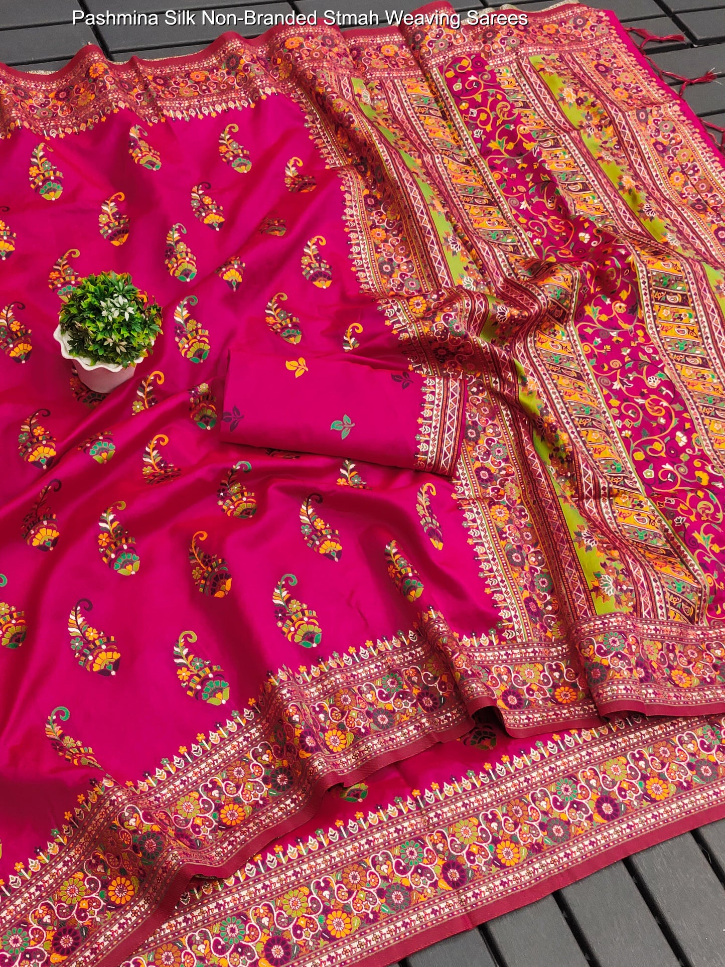 Pashmina Silk Non-Branded Stmah Weaving Sarees