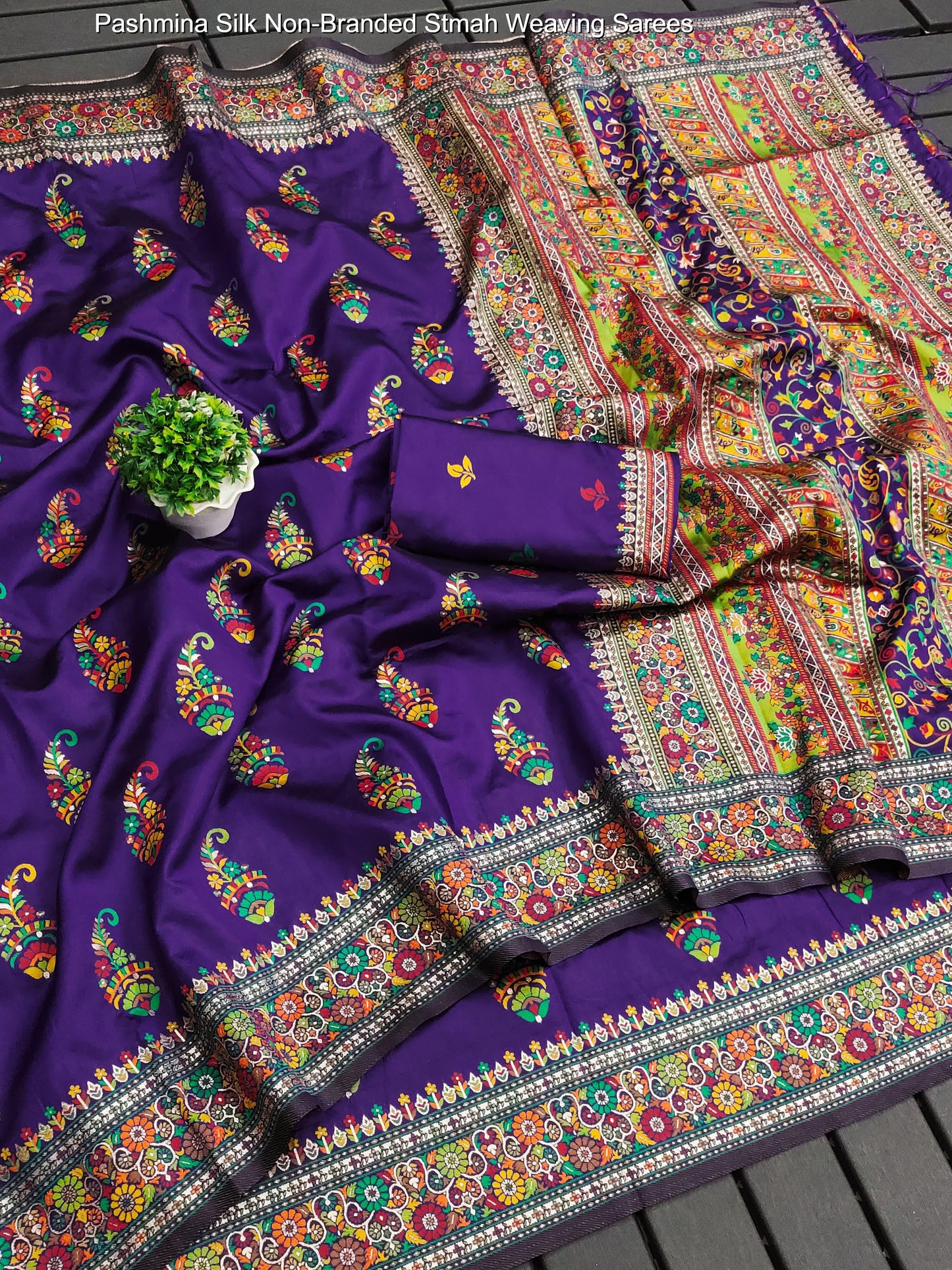 Pashmina Silk Non-Branded Stmah Weaving Sarees