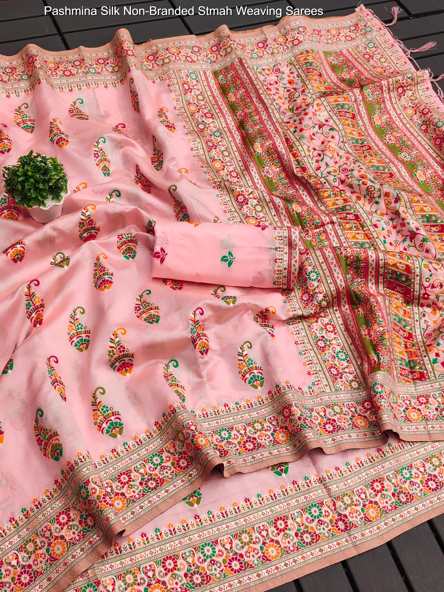 Pashmina Silk Non-Branded Stmah Weaving Sarees
