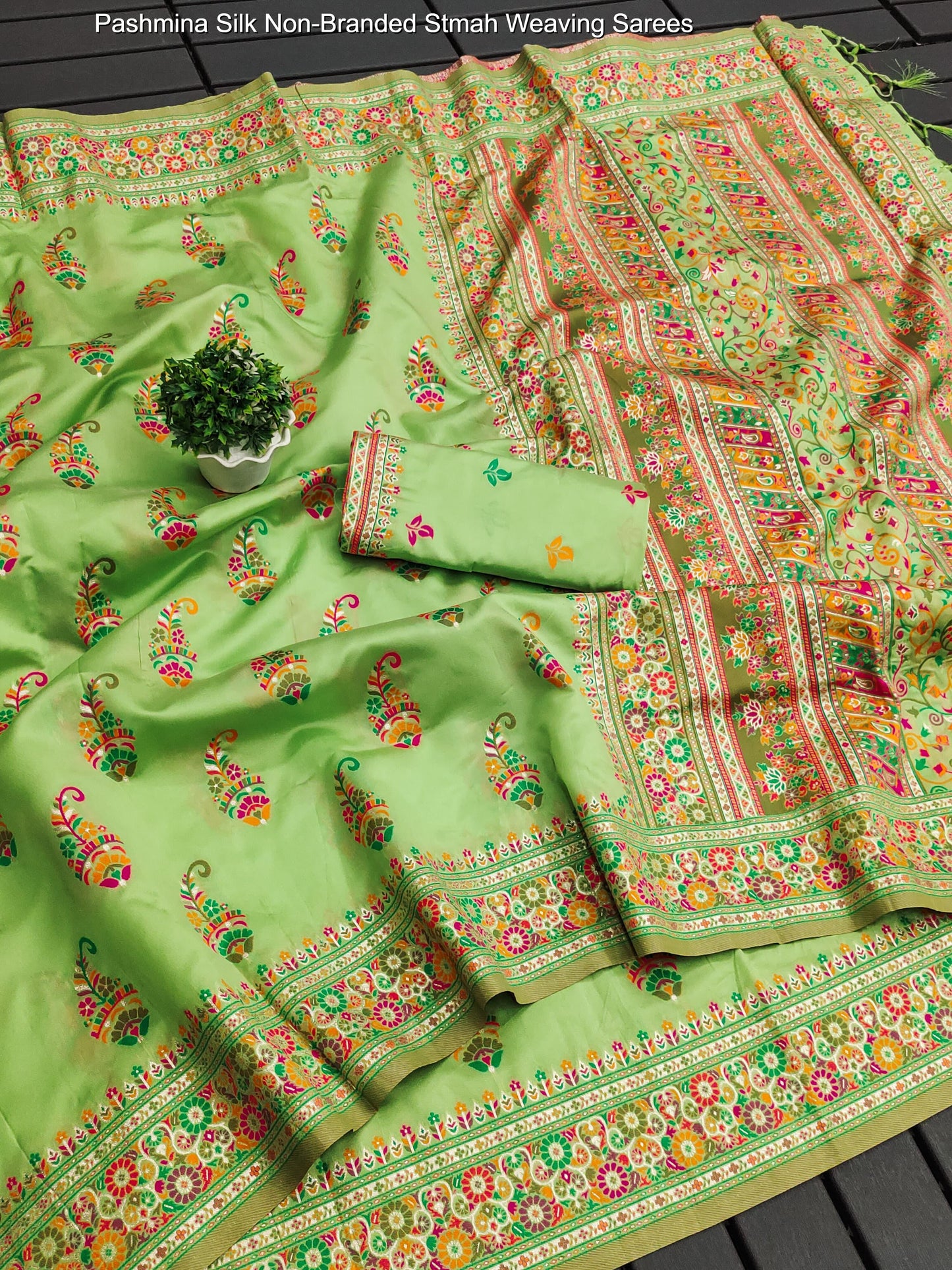 Pashmina Silk Non-Branded Stmah Weaving Sarees