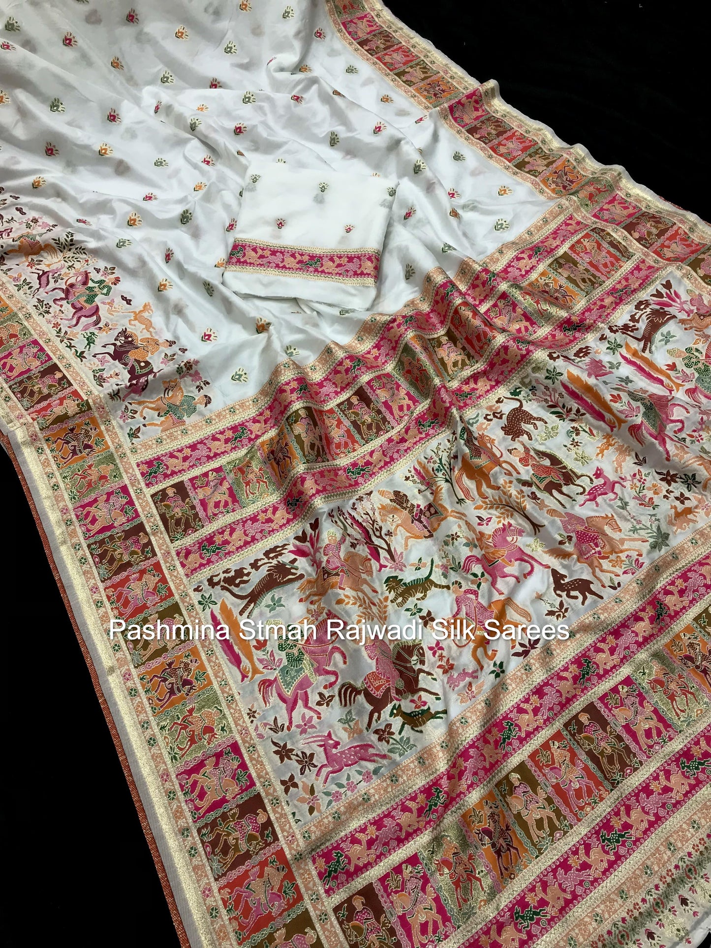 Pashmina Stmah Rajwadi Silk Sarees