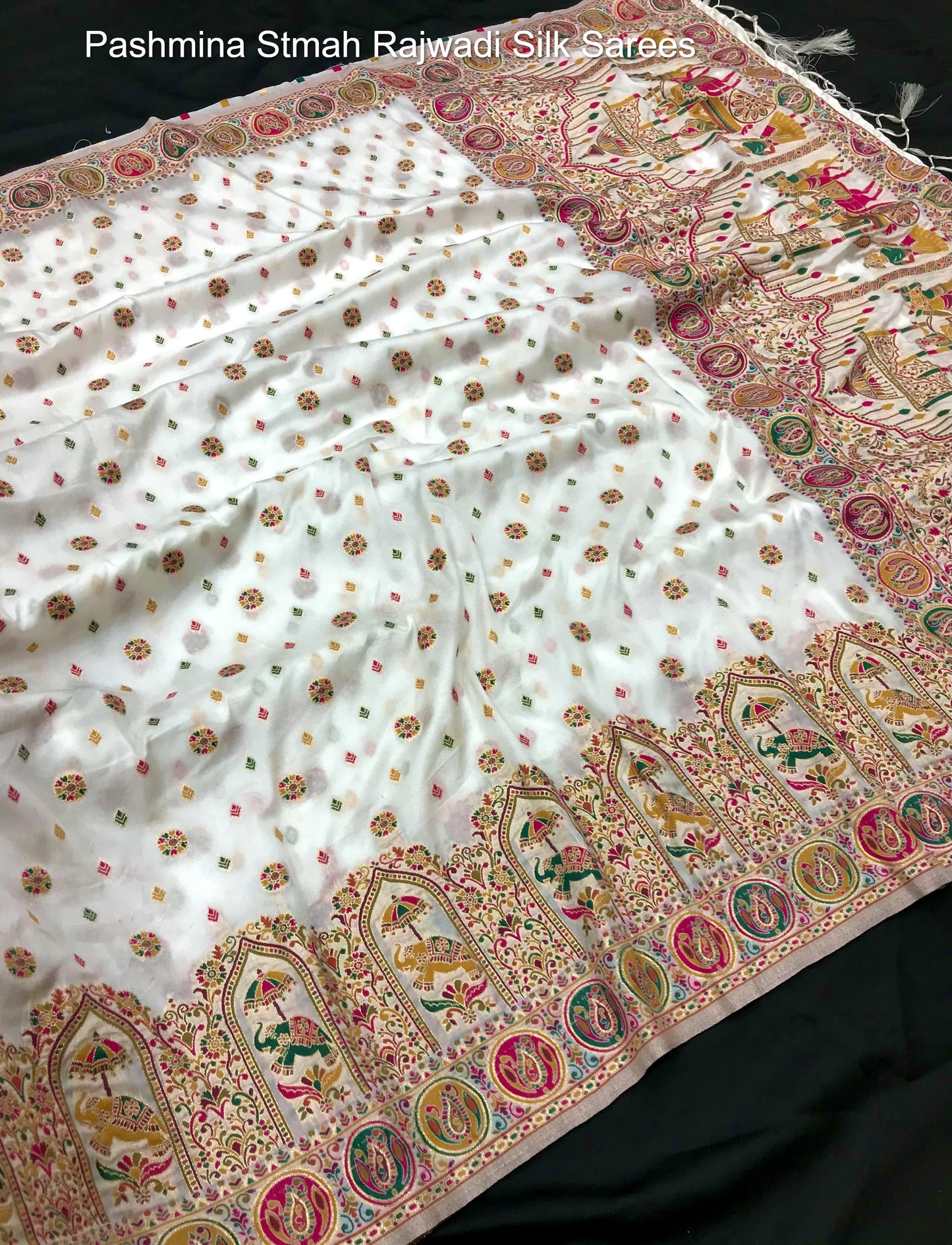 Pashmina Stmah Rajwadi Silk Sarees