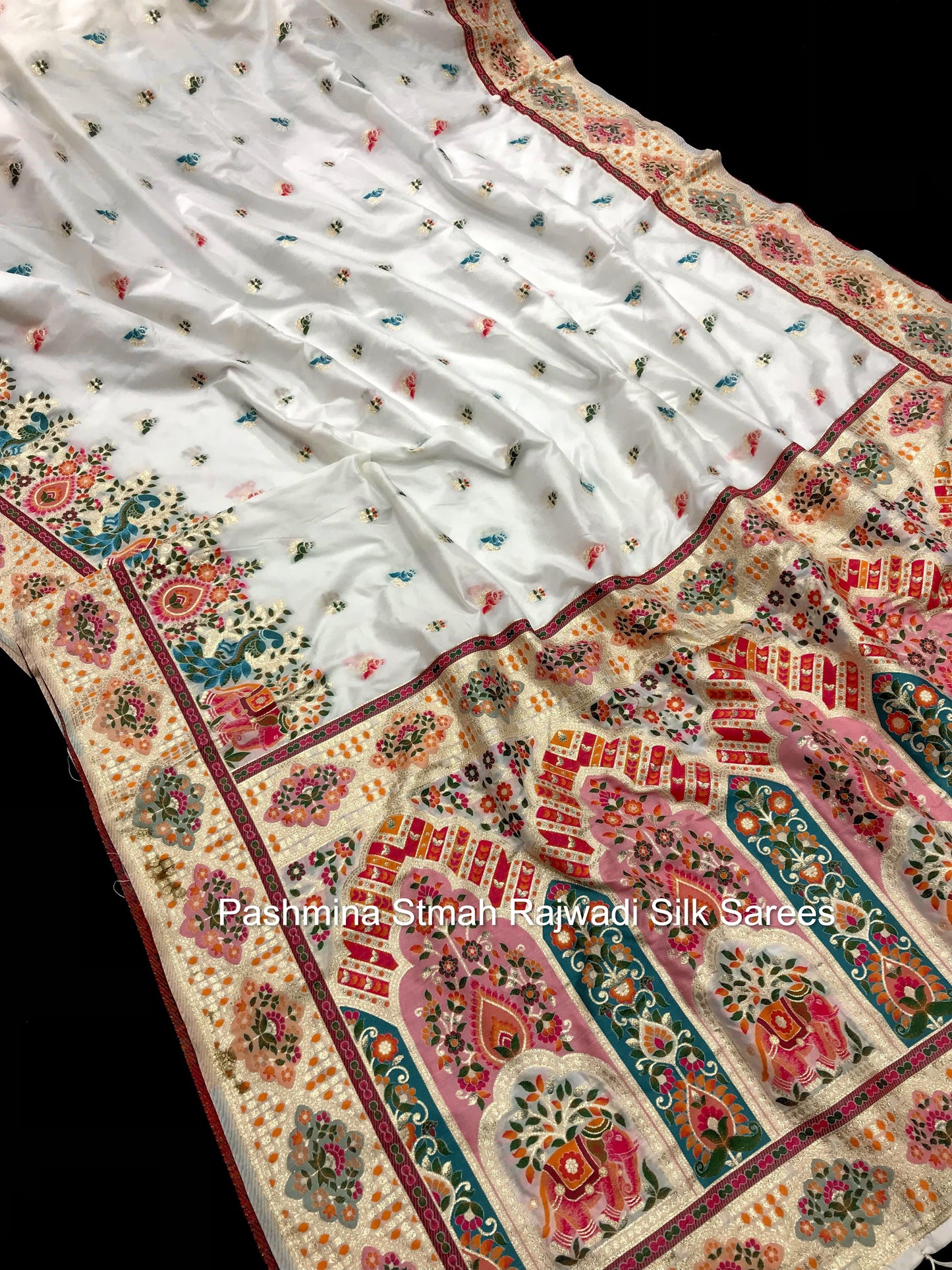 Pashmina Stmah Rajwadi Silk Sarees