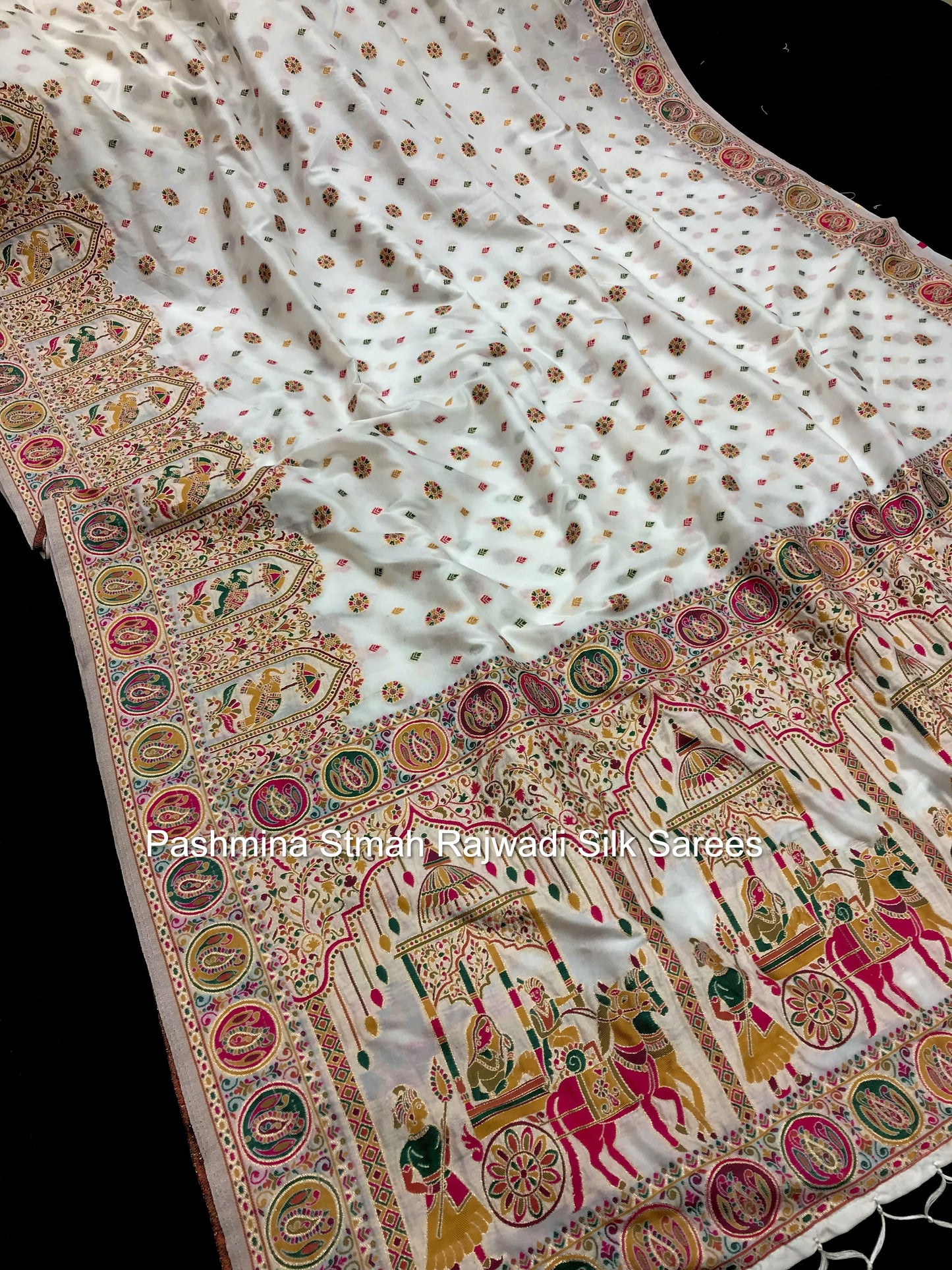 Pashmina Stmah Rajwadi Silk Sarees