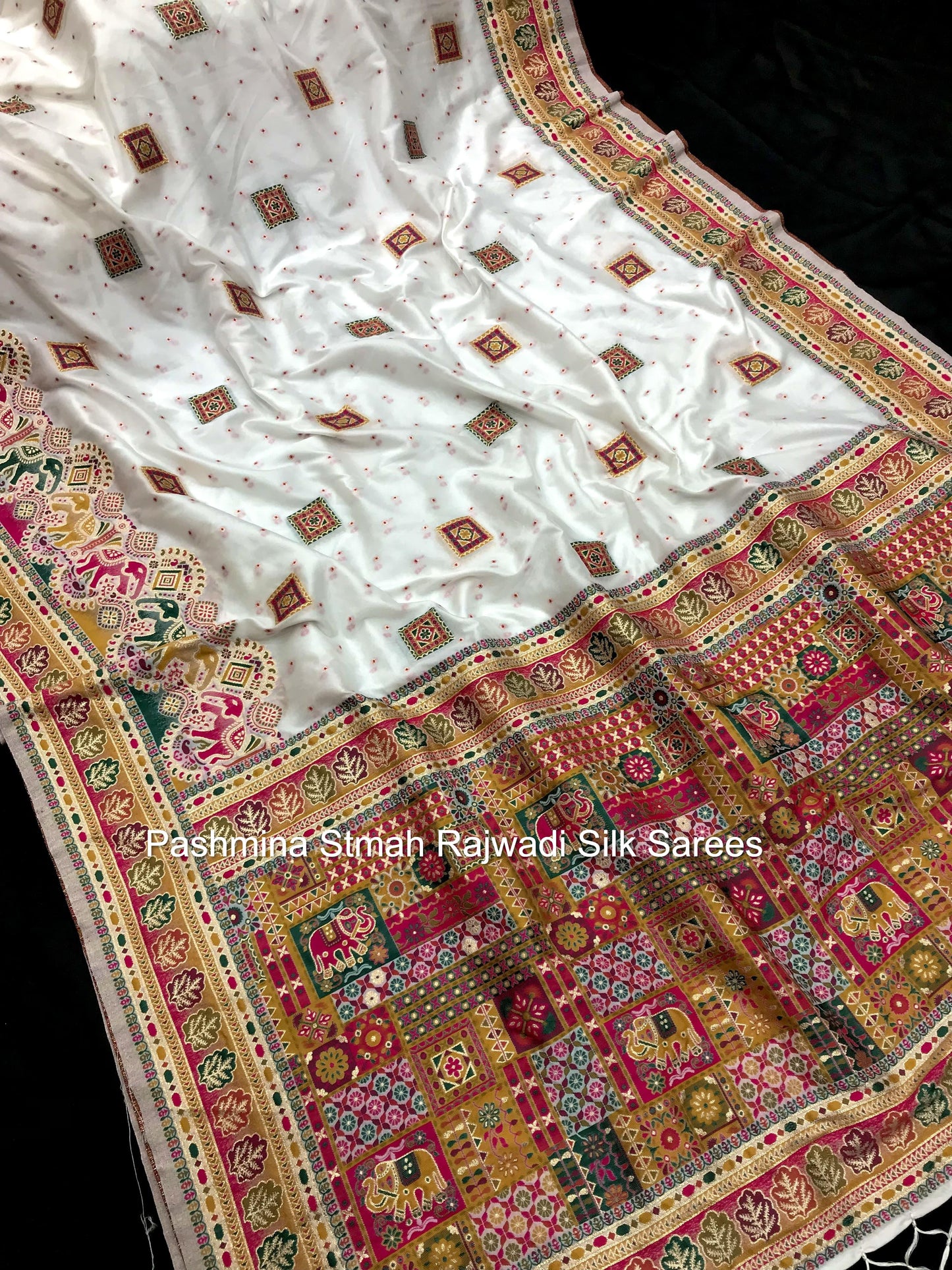Pashmina Stmah Rajwadi Silk Sarees