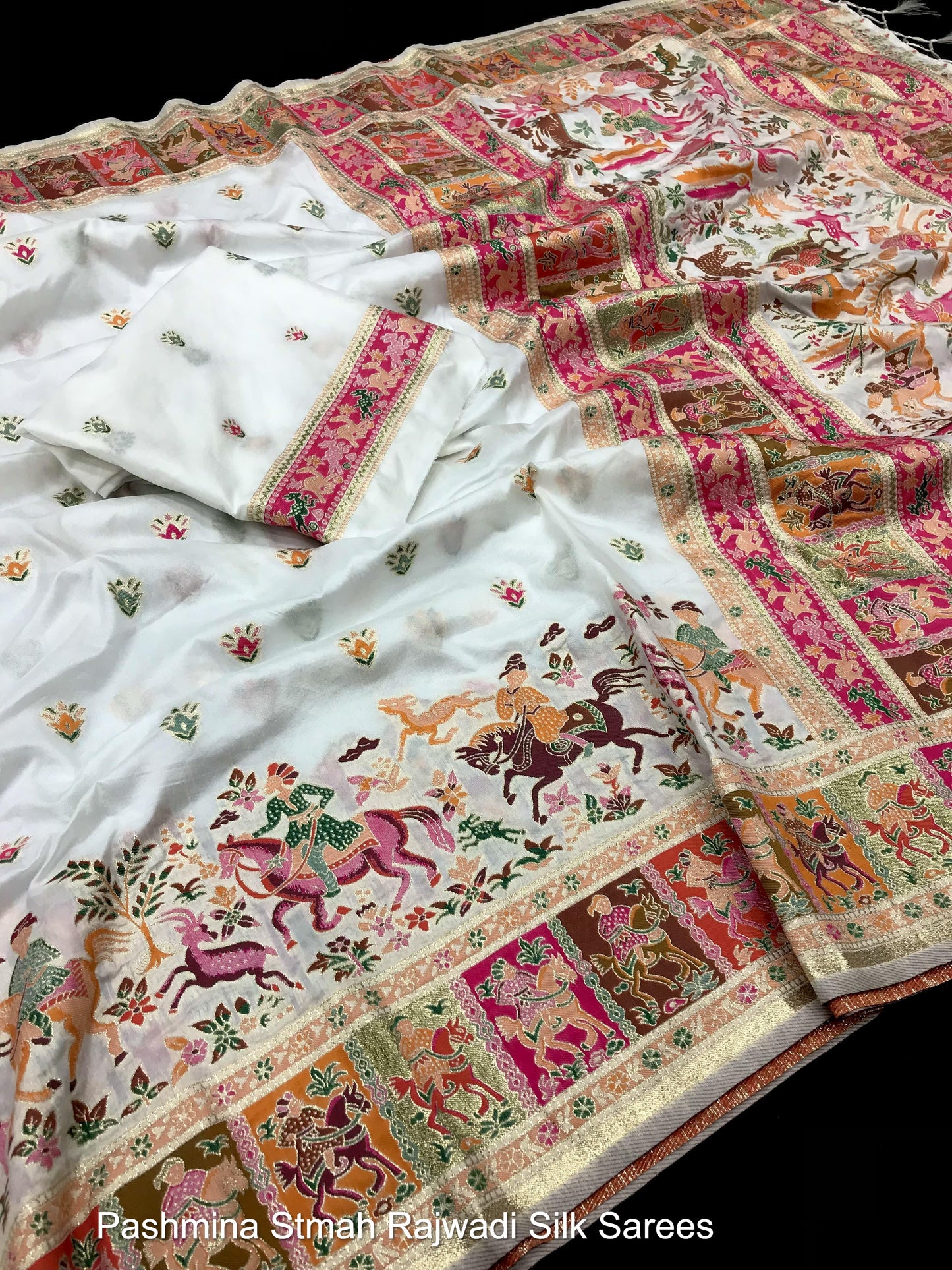 Pashmina Stmah Rajwadi Silk Sarees