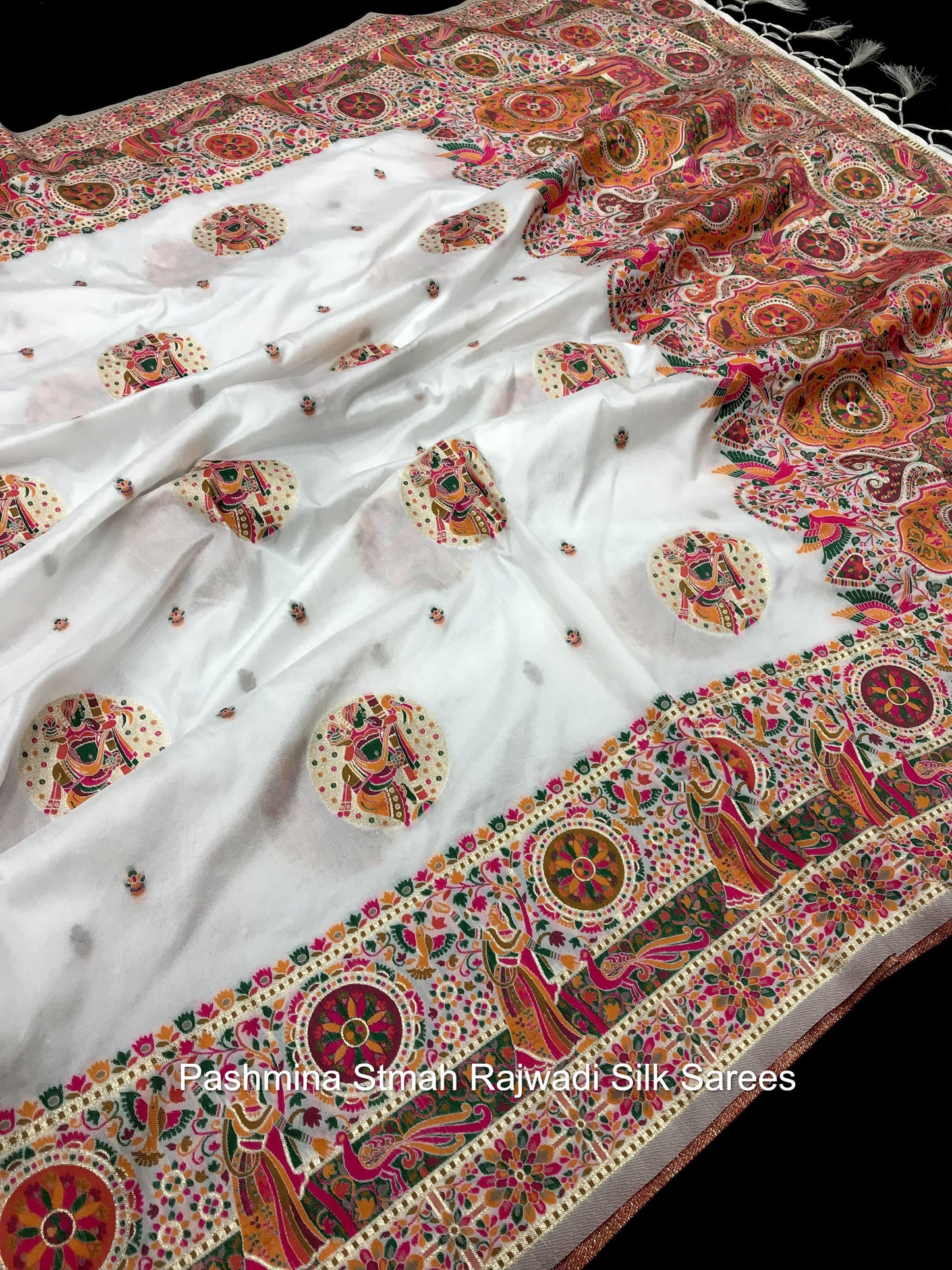 Pashmina Stmah Rajwadi Silk Sarees