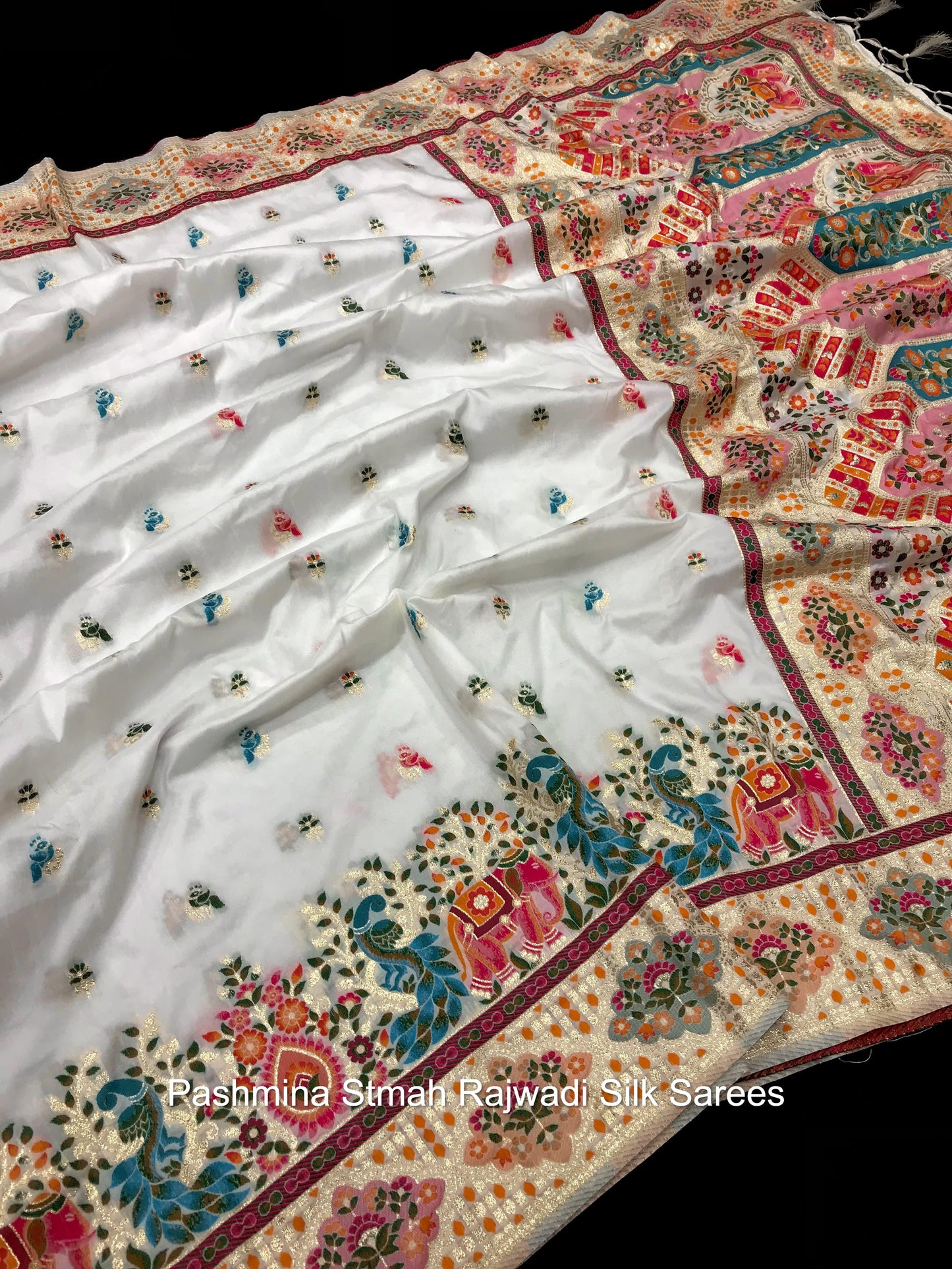 Pashmina Stmah Rajwadi Silk Sarees
