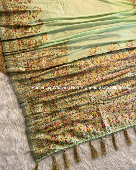 Pashmina Weaving Non-Branded Stadi Silk Sarees