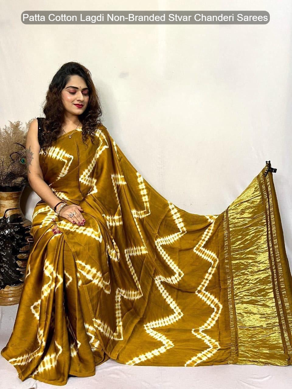 Patta Cotton Lagdi Non-Branded Stvar Chanderi Sarees