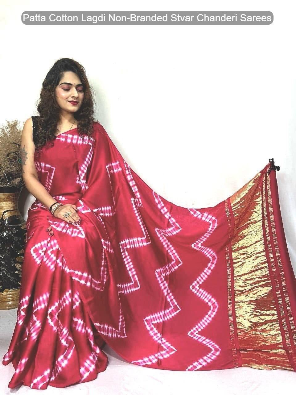 Patta Cotton Lagdi Non-Branded Stvar Chanderi Sarees