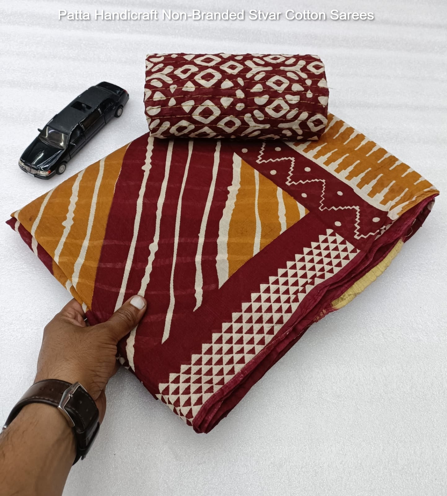 Patta Handicraft Non-Branded Stvar Cotton Sarees