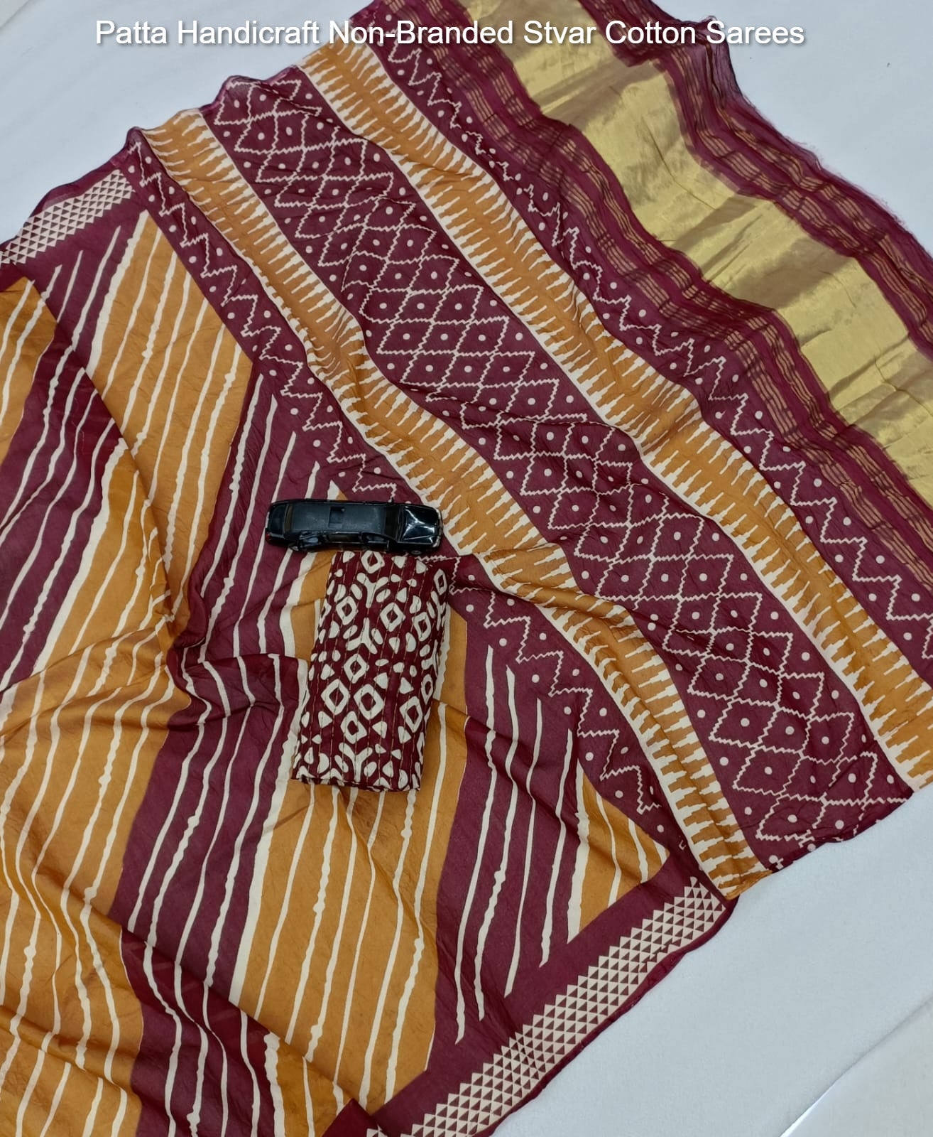 Patta Handicraft Non-Branded Stvar Cotton Sarees