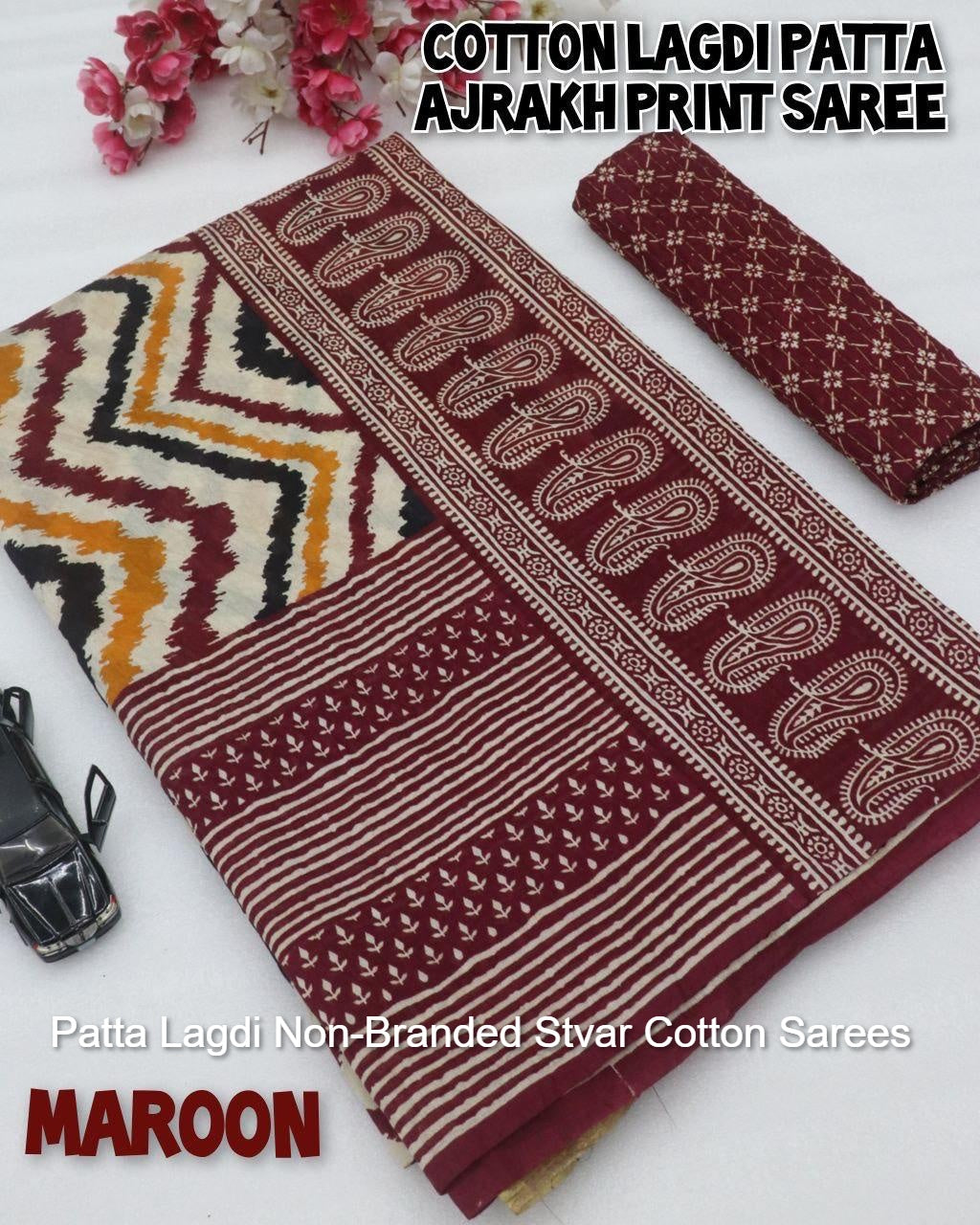 Patta Lagdi Non-Branded Stvar Cotton Sarees