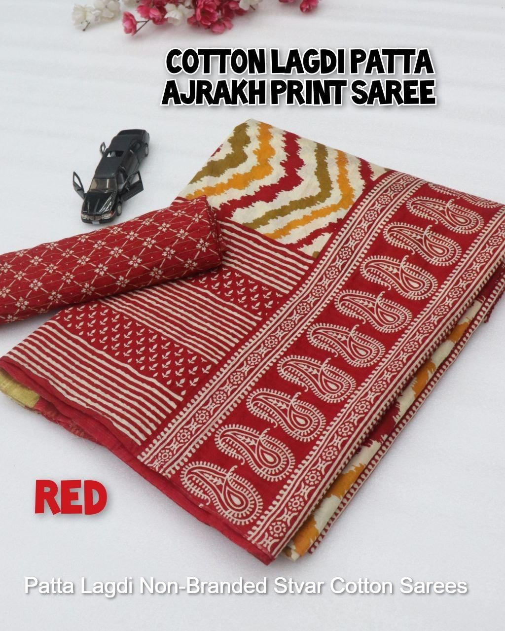 Patta Lagdi Non-Branded Stvar Cotton Sarees