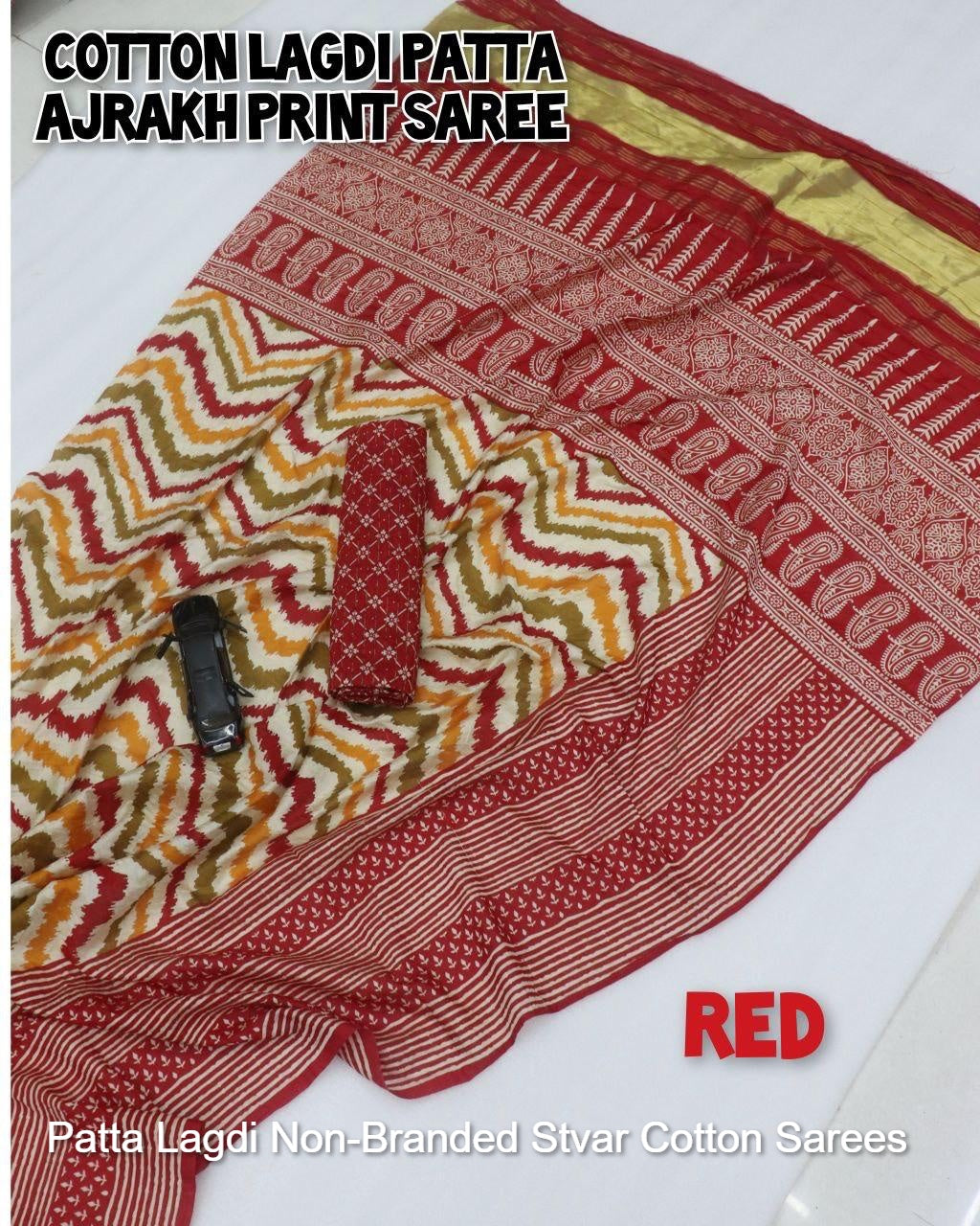 Patta Lagdi Non-Branded Stvar Cotton Sarees
