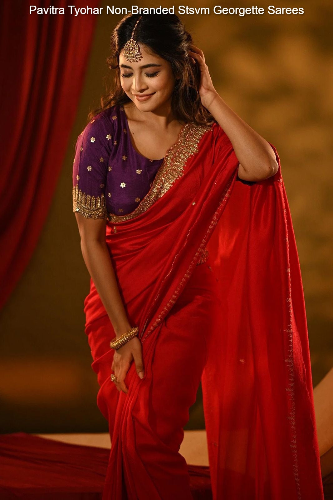 Pavitra Tyohar Non-Branded Stsvm Georgette Sarees