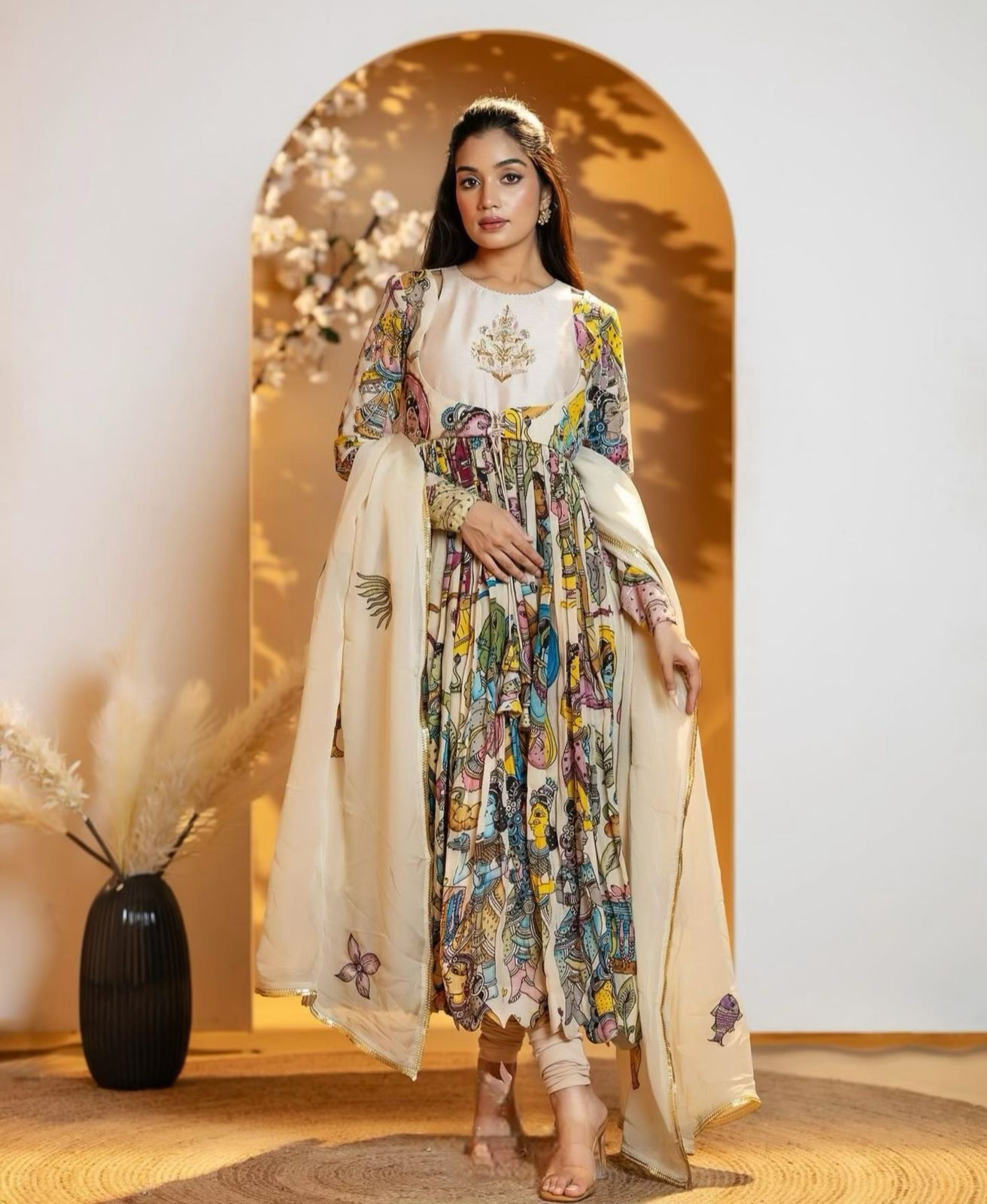 Pc-452 Sttuc Handwork Gown Dupatta Set