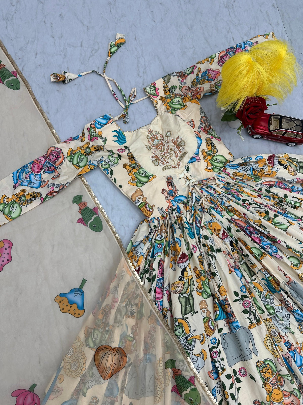 Pc-452 Sttuc Handwork Gown Dupatta Set